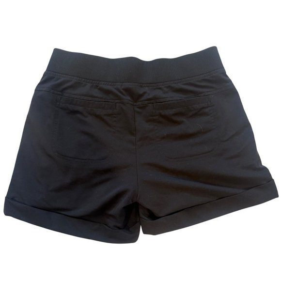 ATHLETA Midtown Shorts Cuffed Hem Drawstring 708303 Black Sz 4 Tall - Picture 2 of 5
